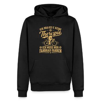 ich muss nur fahrrad fahren - Männer Premium Bio Hoodie - Schwarz - Vorne - Nico (187cm)