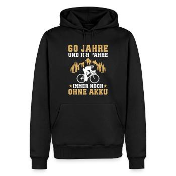 60. Geburtstag Geschenk Fahrrad Rennrad 60 Jahre - Männer Premium Bio Hoodie - Schwarz - Vorne - Nico (187cm)