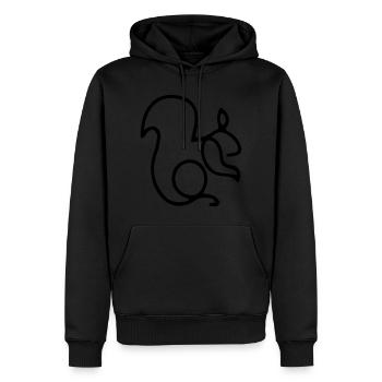 Einschnadiges Eichhörnchen - Männer Premium Bio Hoodie - Schwarz - Vorne - Nico (187cm)