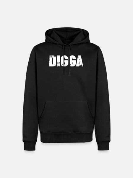 Digga - Männer Premium Bio Hoodie - Schwarz