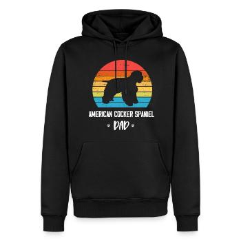 Cocker Spaniel américain - Sweat à capuche Premium bio Homme - noir - Devant - Nico (187cm)