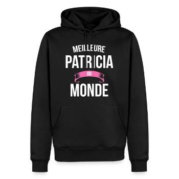 Meilleure Patricia du monde femme - Sweat à capuche Premium bio Homme - noir - Devant - Nico (187cm)