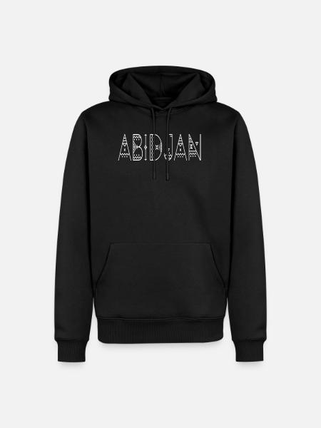 Abidjan lettering white - Men’s Premium Organic Hoodie - black