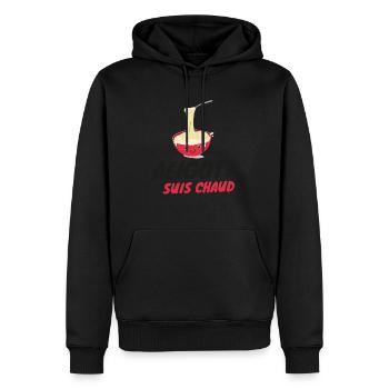 Aligot suis chaud - Cuisine Occitanie - Sweat à capuche Premium bio Homme - noir - Devant - Nico (187cm)