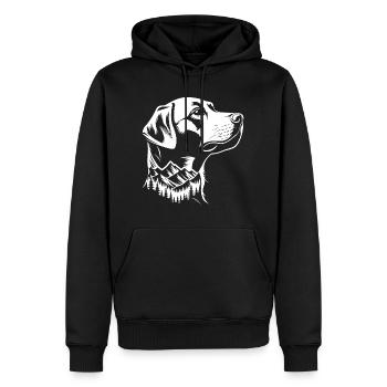 Chien Labrador Retriever Montagne - Sweat à capuche Premium bio Homme - noir - Devant - Nico (187cm)
