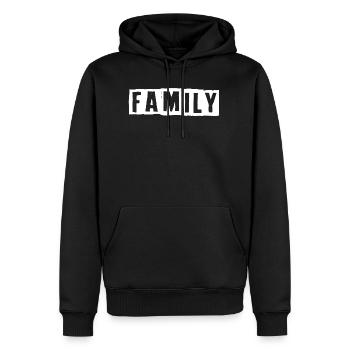 famille - Sweat à capuche Premium bio Homme - noir - Devant - Nico (187cm)