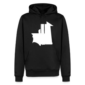 Drapeau de la carte de la mauritanie - Sweat à capuche Premium bio Homme - noir - Devant - Nico (187cm)
