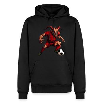 Red Devil Football - Men’s Premium Organic Hoodie - black - Front - Nico (187cm)