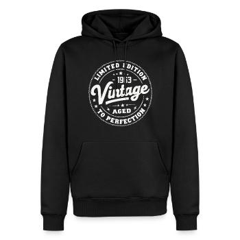 Legende seit 1963 Genial seit 1963 Retro 1963 - Männer Premium Bio Hoodie - Schwarz - Vorne - Nico (187cm)