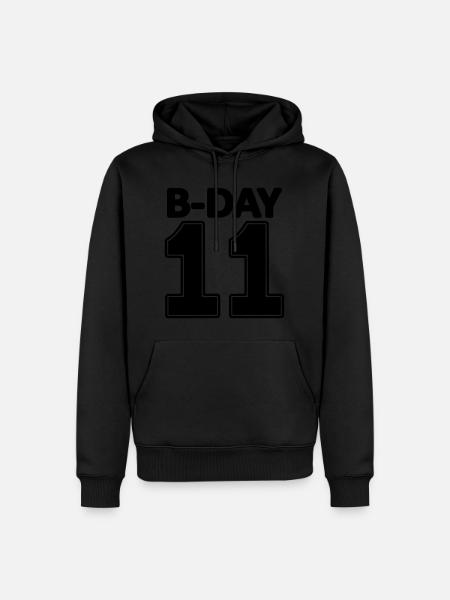 11de verjaardag nummer 11 jersey nummer elf College - Mannen Premium Bio hoodie - zwart