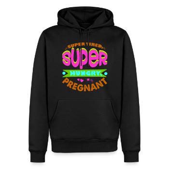 Mère Enceinte Bébé Nourrisson T-shirt Maman - Sweat à capuche Premium bio Homme - noir - Devant - Nico (187cm)