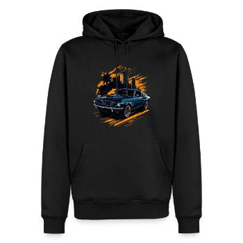 Voiture de sport classique - Sweat à capuche Premium bio Homme - noir - Devant - Nico (187cm)