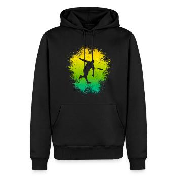 Disc Golf Disc Golf Player rétro Disc Golfer Motif - Sweat à capuche Premium bio Homme - noir - Devant - Nico (187cm)