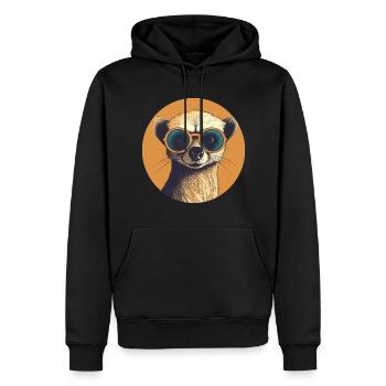 Suricate avec lunettes de soleil, Suricate - Sweat à capuche Premium bio Homme - noir - Devant - Nico (187cm)
