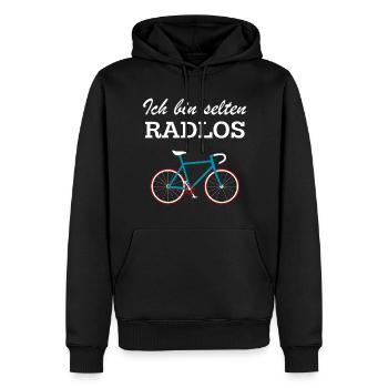 Ich Bin Selten Radlos Fahrrad Rennrad Rad Retro - Männer Premium Bio Hoodie - Schwarz - Vorne - Nico (187cm)