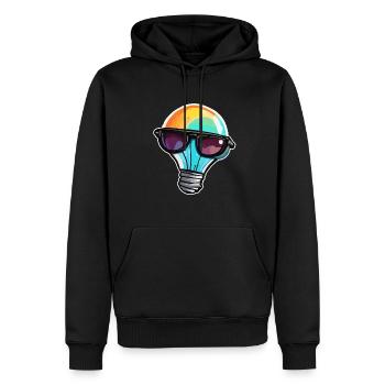 Bulb / Bulb / Brightness / Light - Men’s Premium Organic Hoodie - black - Front - Nico (187cm)