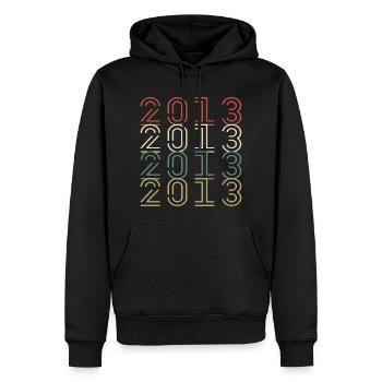 Original 2013 Vintage Vintage Anniversaire Rétro - Sweat à capuche Premium bio Homme - noir - Devant - Nico (187cm)