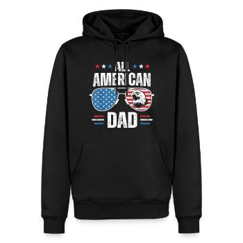 All American Dad 4. Juli Vatertags-Sonnenbrille - Männer Premium Bio Hoodie - Schwarz - Vorne - Nico (187cm)