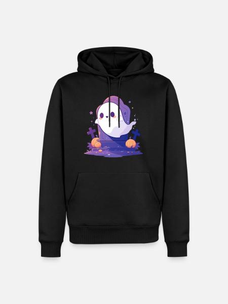 Halloween | Cute ghost in cemetery - Men’s Premium Organic Hoodie - black