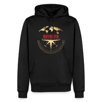 Koordinaten Bayreuth - Männer Premium Bio Hoodie - Schwarz - Vorne - Nico (187cm)