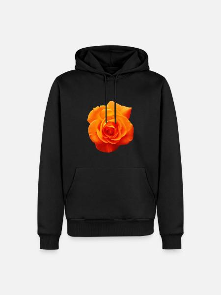 Orange Flower - Men’s Premium Organic Hoodie - black