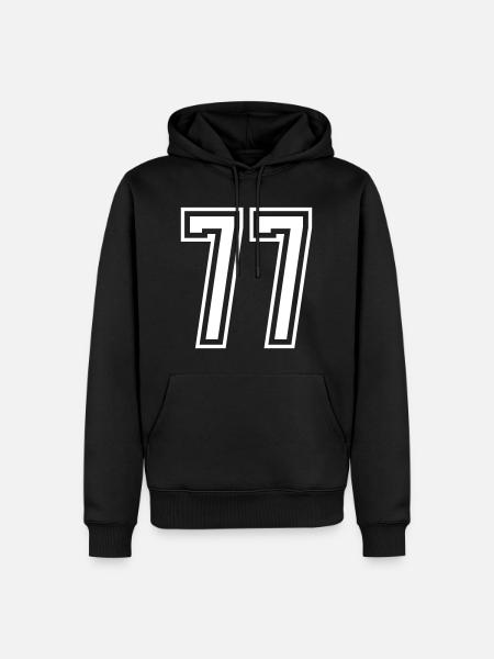 77 Number number - Men’s Premium Organic Hoodie - black