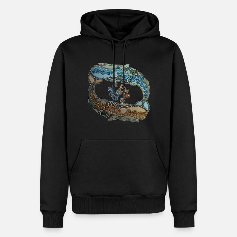 Wale - Männer Premium Bio Hoodie - Schwarz