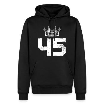 45 Zahl Krone - Männer Premium Bio Hoodie - Schwarz - Vorne - Nico (187cm)