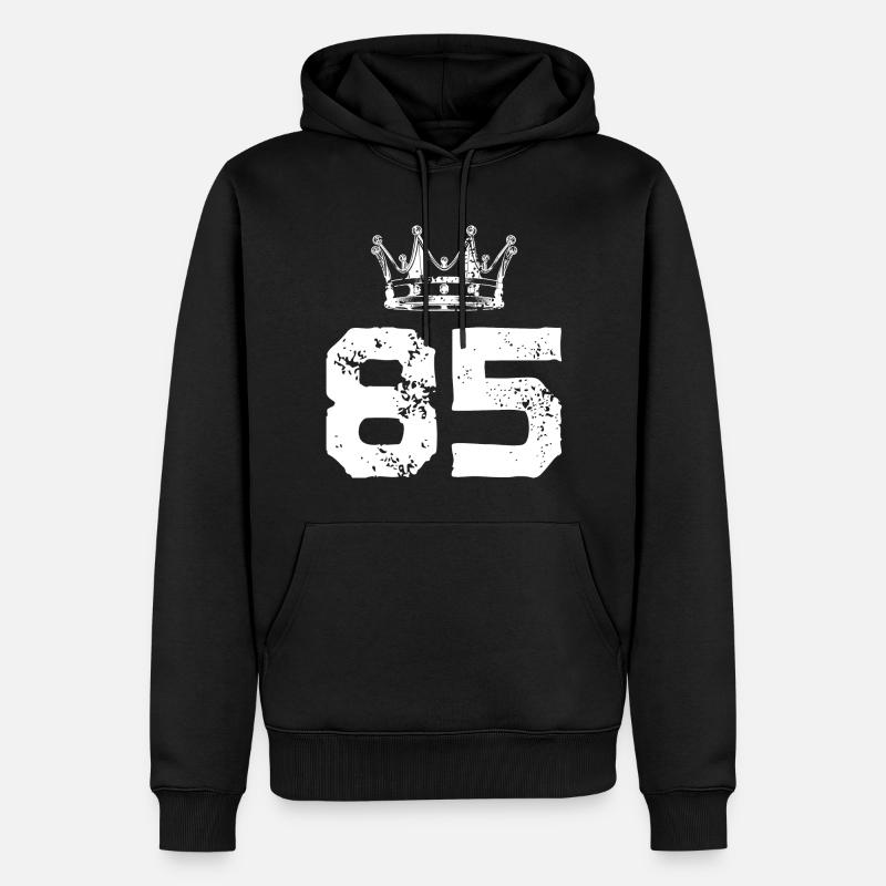 85 Couronne numérique - Sweat à capuche Premium bio Homme - noir