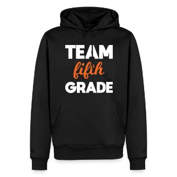 Team 5. Klasse endlich in der 5. Klasse Schule - Männer Premium Bio Hoodie - Schwarz - Vorne - Nico (187cm)