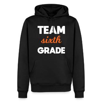 Team 6. Klasse endlich in der 6. Klasse Schule - Männer Premium Bio Hoodie - Schwarz - Vorne - Nico (187cm)