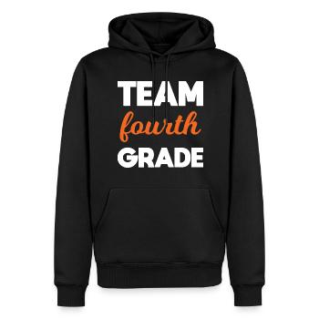 Team 4. Klasse endlich in der 4. Klasse Schule - Männer Premium Bio Hoodie - Schwarz - Vorne - Nico (187cm)