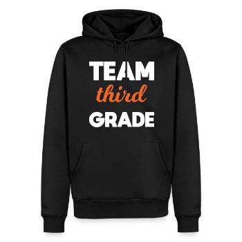 Team 3. Klasse endlich in der 3. Klasse Schule - Männer Premium Bio Hoodie - Schwarz - Vorne - Nico (187cm)