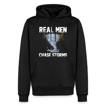 Chasseurs de tempêtes - Sweat à capuche Premium bio Homme - noir - Devant - Nico (187cm)
