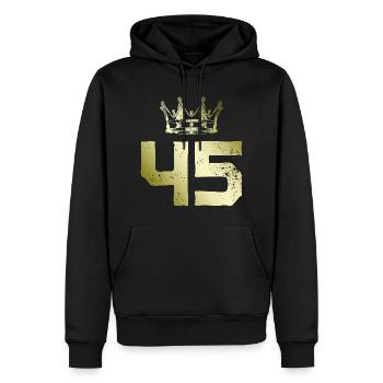 45 Zahl Krone - Männer Premium Bio Hoodie - Schwarz - Vorne - Nico (187cm)