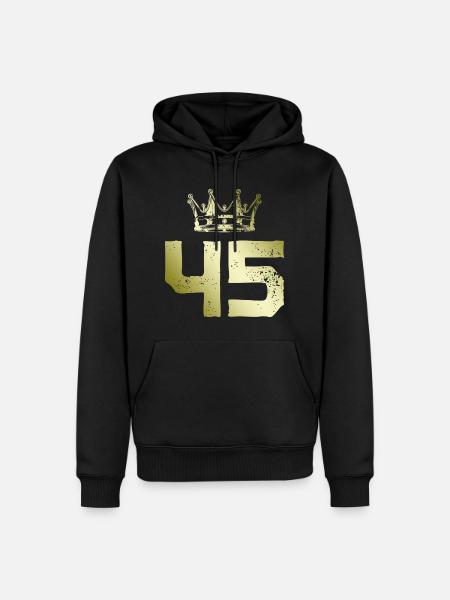 45 Number crown - Men’s Premium Organic Hoodie - black