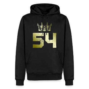 54 Couronne de numéros - Sweat à capuche Premium bio Homme - noir - Devant - Nico (187cm)