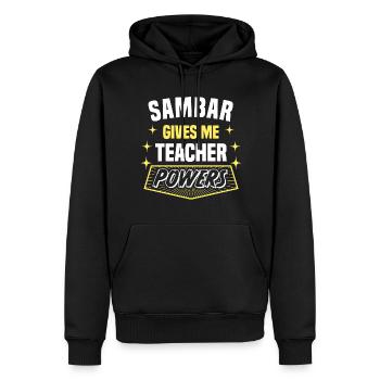 Sambar me donne des pouvoirs de professeur drôle - Sweat à capuche Premium bio Homme - noir - Devant - Nico (187cm)