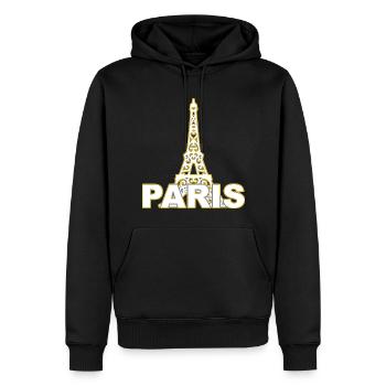 Paris Tour Eiffel - Sweat à capuche Premium bio Homme - noir - Devant - Nico (187cm)