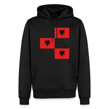 Flagge Albaniens - Männer Premium Bio Hoodie - Schwarz - Vorne - Nico (187cm)