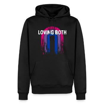 Aimer les deux bisexuels LGBTQ Bi Pride genre - Sweat à capuche Premium bio Homme - noir - Devant - Nico (187cm)