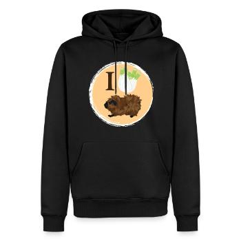 Design mit einem Rosetten-Meerschweinchen 4 - Männer Premium Bio Hoodie - Schwarz - Vorne - Nico (187cm)