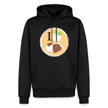 Design mit einem Glatthaar-Meerschweinchen 4 - Männer Premium Bio Hoodie - Schwarz - Vorne - Nico (187cm)