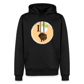 Design mit einem Rosetten-Meerschweinchen 5 - Männer Premium Bio Hoodie - Schwarz - Vorne - Nico (187cm)
