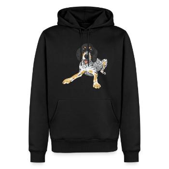 Bluetick Coonhound cadeau drôle de dicton - Sweat à capuche Premium bio Homme - noir - Devant - Nico (187cm)
