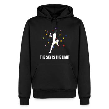 The Sky Is The Limit Boulderer und Felskletterer - Männer Premium Bio Hoodie - Schwarz - Vorne - Nico (187cm)