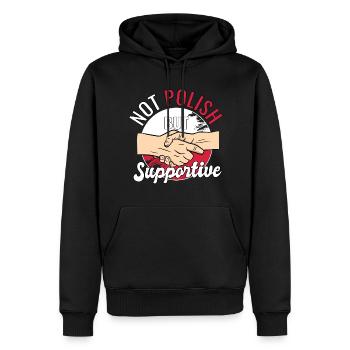 Not Polish But Supportive Country Traveler Poland - Männer Premium Bio Hoodie - Schwarz - Vorne - Nico (187cm)