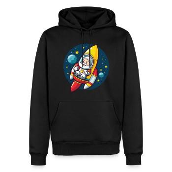 Weihnachtsmann Rakete Santa Weihnachten - Männer Premium Bio Hoodie - Schwarz - Vorne - Nico (187cm)