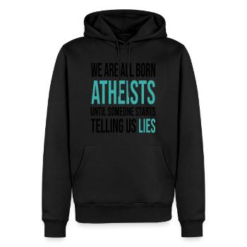 Atheismus Wissenschaft - Männer Premium Bio Hoodie - Schwarz - Vorne - Nico (187cm)