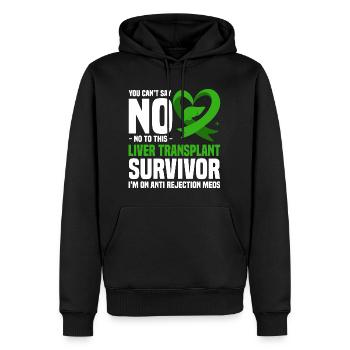 Leber Organspende - Männer Premium Bio Hoodie - Schwarz - Vorne - Nico (187cm)